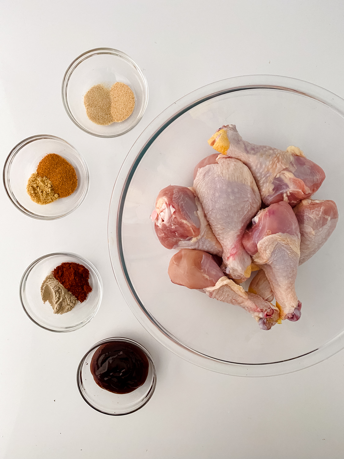 The ingredients for Slow Cooker BBQ Chicken Drumsticks are together