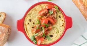 baked ricotta cheese dip in crock dish