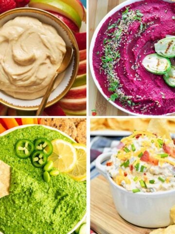 thumbnail image with collage of gluten free cold dips recipes