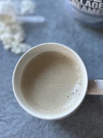 coffee cup with collagen creamer