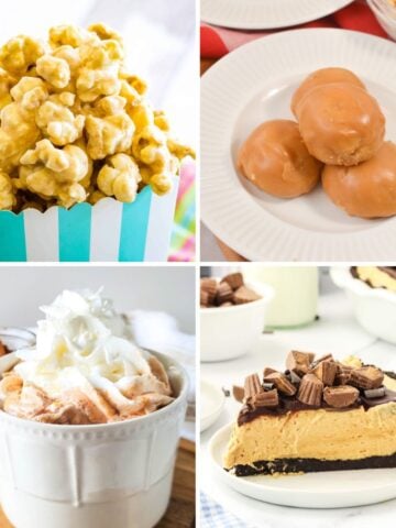 thumbnail image with collage of gluten free peanut butter recipes